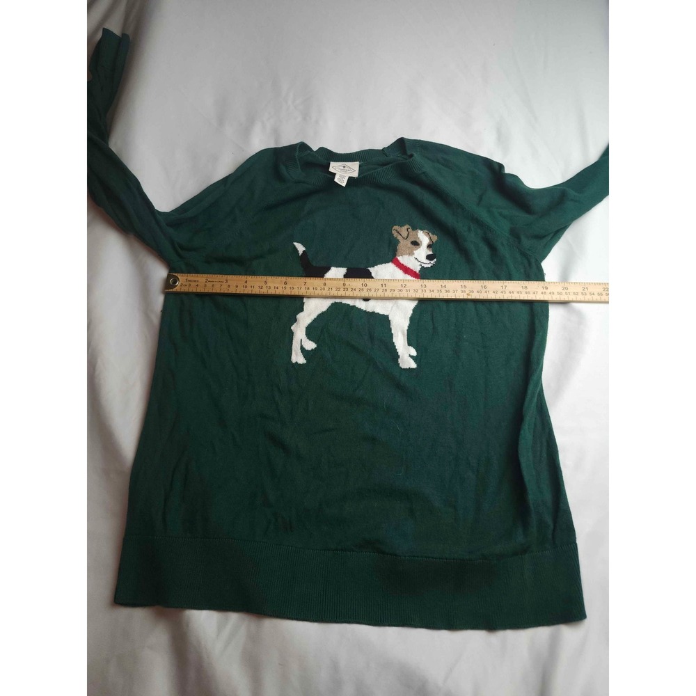 St Johns Bay Green Dog Sweater Jack Russell Terrier Pullover Womens Large - Picture 4 of 8